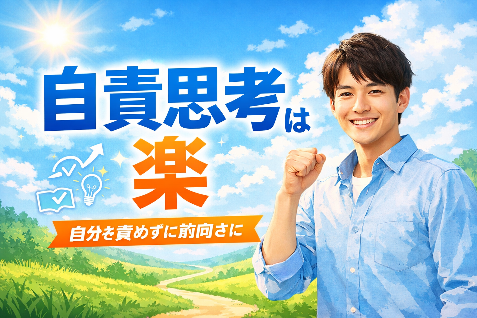 自責思考は楽という考え方を表したアイキャッチ画像